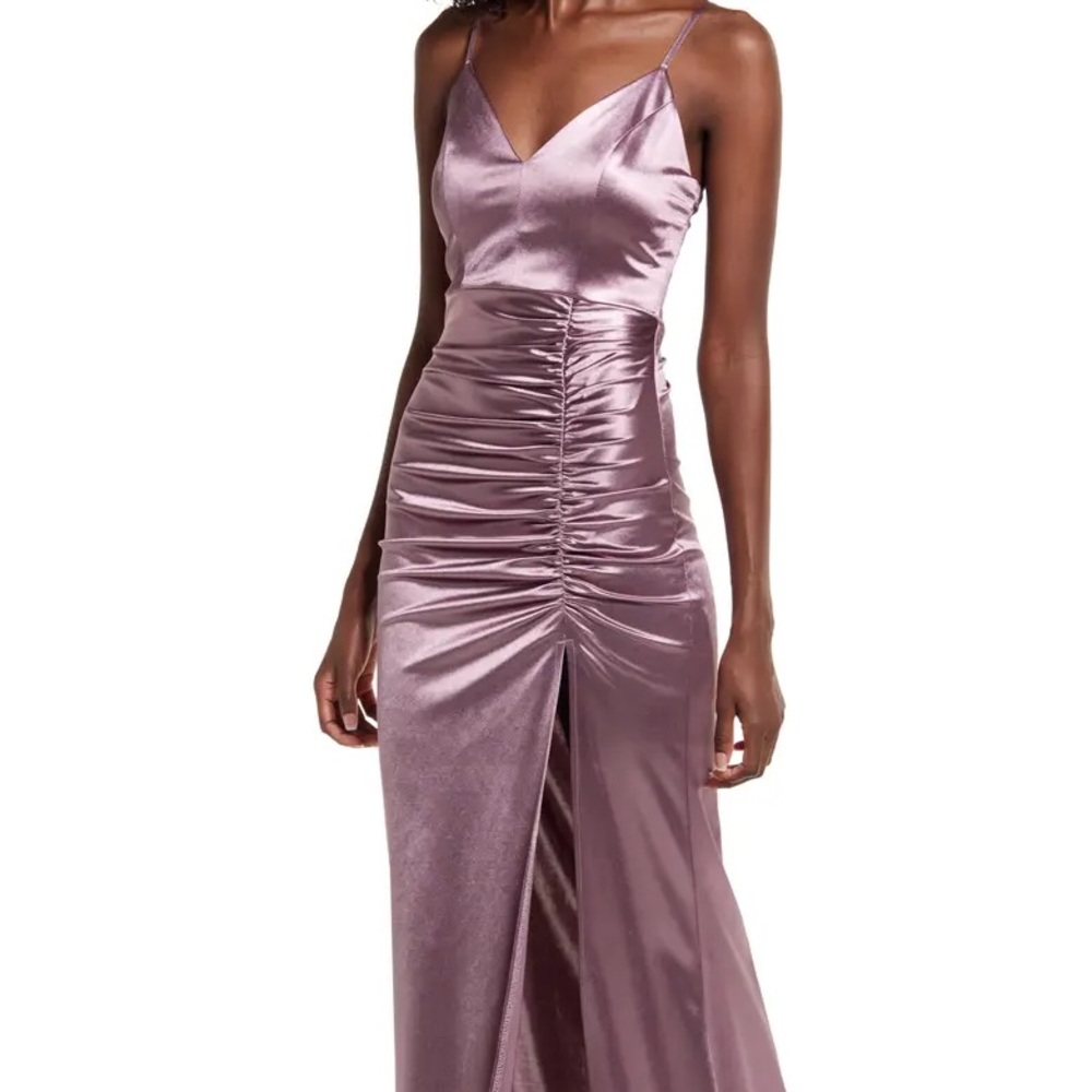 Sophisticated Satin Maxi Dress in Mauve
